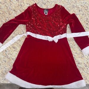 Pink Velvet Red Sequin Kids Casual Dress